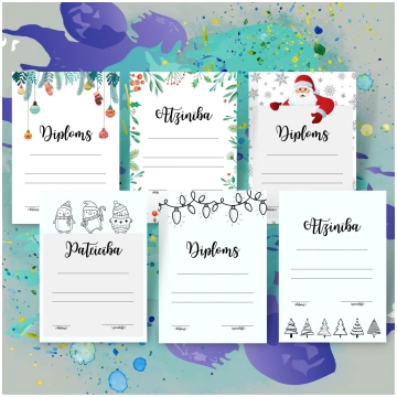 Diploms, atzinība, pateicība (ziemassvētku tematik