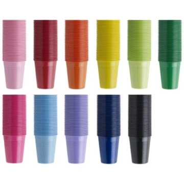 Plastmasas glāzītes, melnas, tilpums 180ml, N100