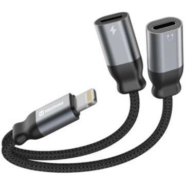 Swissten Textile Lightning Audio Charging Adapter 