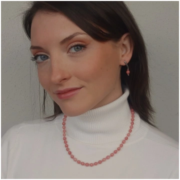 Parure Collana e Orecchini di Perle di Quarzo Calc