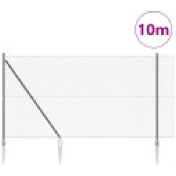 vidaXL 7 Smailes ķēdes sieta žogs 1.5x10 m cinkots
