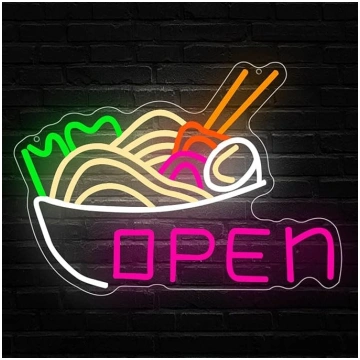 Atvērt neona zīme Ramen LED zīme japāņu nūdeles Ga