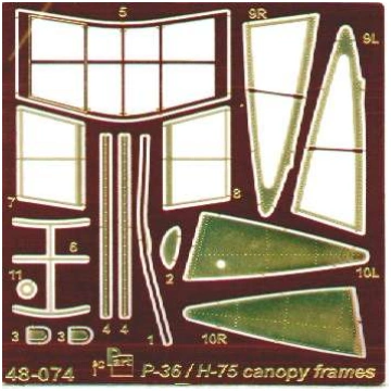 P-36/H-75-canopy frames Academy/Hobby C Part
