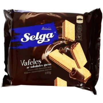 Vafeles SELGA ar šokolādes garšu, 180g - 450-13863