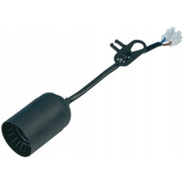 E27 remonta gaismas ligzda ar 15 cm kabeli, melna