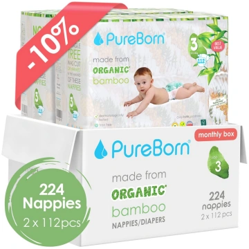 PureBorn autiņbiksītes ar klipšiem 3. izmērs Bundl