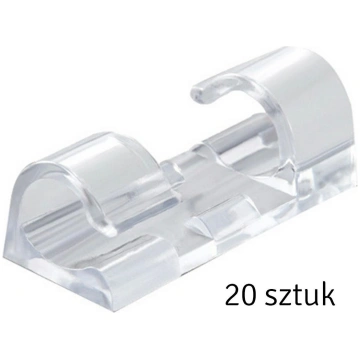 Pašlīmējošie kabeļu klipši 20 gab., caurspīdīgi - 
