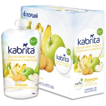 Kabrita ābolu-banānu biezenis ar cepumiem un saldo