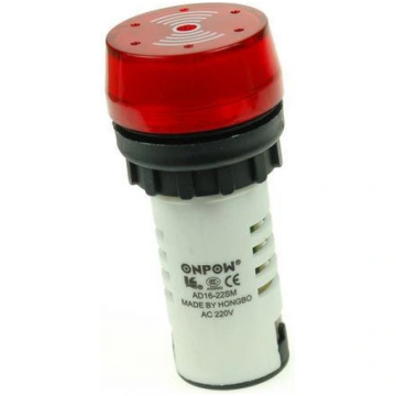 Flashing indicator light with buzzer AD16-22SM/R/2
