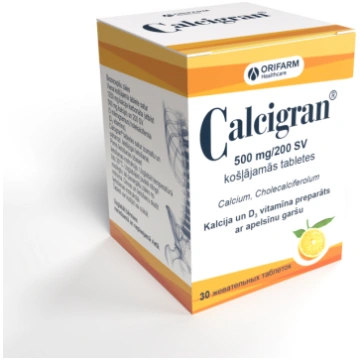 Calcigran 500 mg/200 SV košļājamās tabletes N30