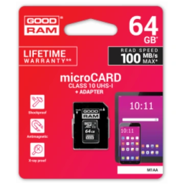 Goodram 64GB microSDXC class 10 UHS I + Adapter (M