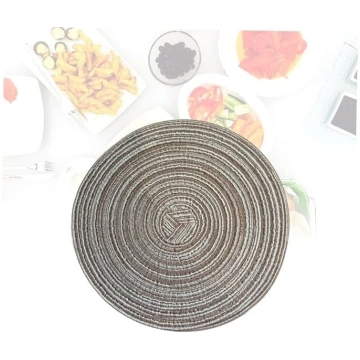 Toyvian Round Cotton Linen Place Mat Heat Resistan