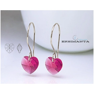 AUSKARI AR SWAROVSKI KRISTĀLIEM SUDRABA Eksimanta.