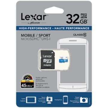 Lexar MicroSDHC 32GB Mobile su adapteriu