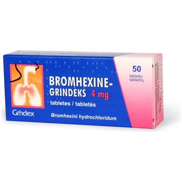 BROMHEXINE GRINDEKS 4 mg tabletes N50