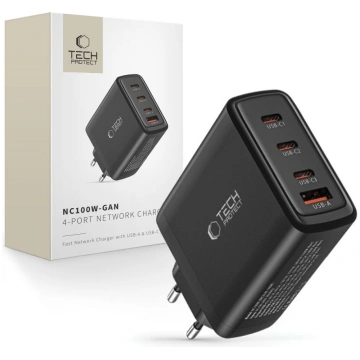 Tech-Protect NC100W-GAN sienas lādētājs GaN, 3x US