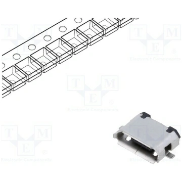 Connector: USB B micro; socket; SMT; PIN: 5; horiz