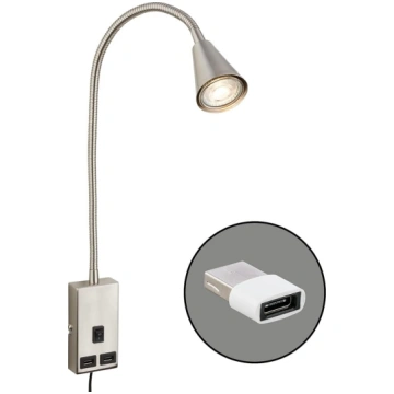 BRILONER - Lasīšanas lampa ar USB pieslēgvietu, ie