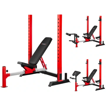 LS7688 ADJUSTABLE WEIGHT BENCH WITH BARBELL RACK, 