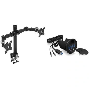 Amazon Basics - Double Monitor Stand, Height Adjus