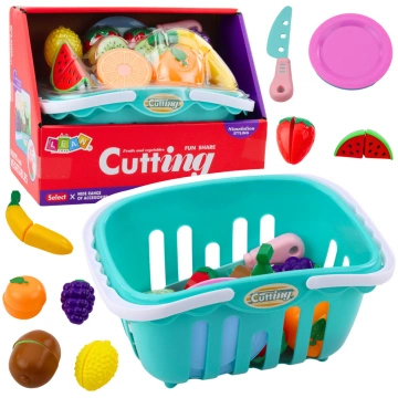 Set of Velcro Fruit Cutters Plates Knife Basket