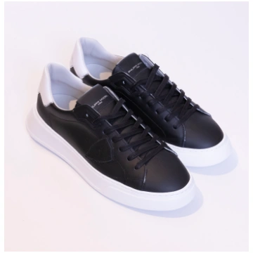 PHILIPPE MODEL TEMPLE LOW MAN VEAU NOIR BLANC