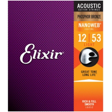 Elixir 16052 Nanoweb 12-53 Phosphor Bronze akustis