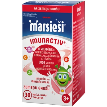 MARSIEŠI Imunactiv (zemeņu garša) košļājamas table