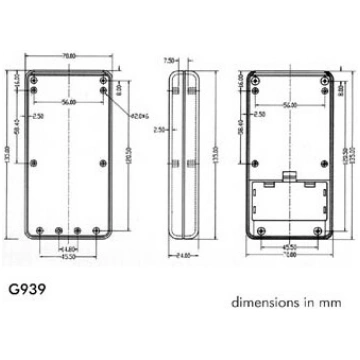 REMOTE CONTROL KEYBOARD ENCLOSURE - 135 x 70 x 24 