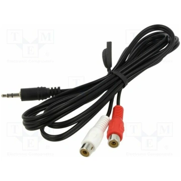 Cable; Jack 3.5mm 3pin plug,RCA socket x2; 1.5m | 