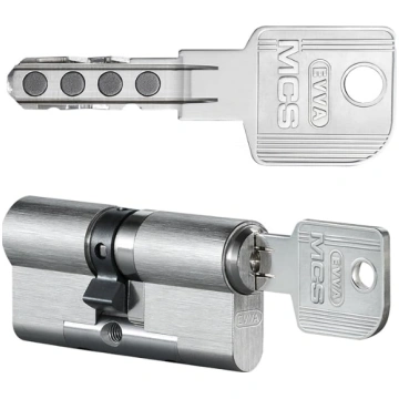 Evva MCS double cylinder-Matt nickel-36x41