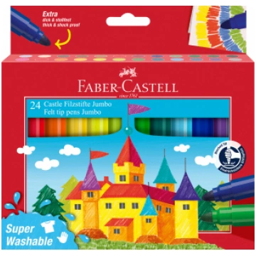 Flomasteri Faber-Castell Castle Jumbo 24 krāsas FC