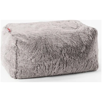 Lounge Pug Small Footstool Pouf, Light Grey, Fluff