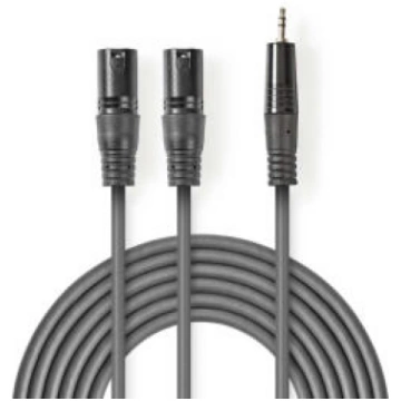 Kabelis Nedis 2x XLR M - 3.5mm M 3m (COTH15310GY30