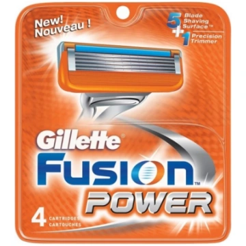 Gillette Fusion Power skuvekļa kasetes - 4 vnt
