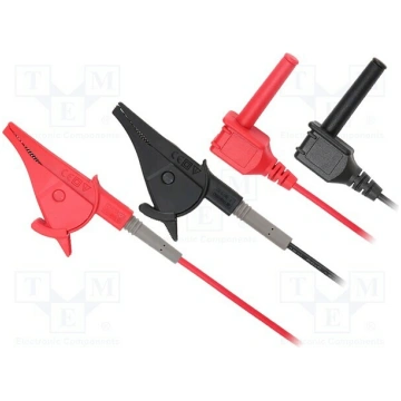 Test leads; angular banana plug 4mm,crocodile clip