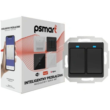 PSMART slēdzis 2 ķēdēm RM melns ZigBee TUYA