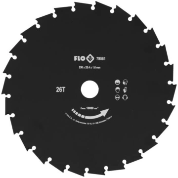 Zāles pļāvēja asmens 250mm / 25,4 mm 79561 FLO (79