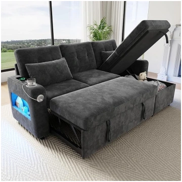 BTM L Shape Corner Sofa with Sleep Function and Be