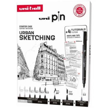 UNIBALL Uni Pin Urban Sketching Box - Gift box wit