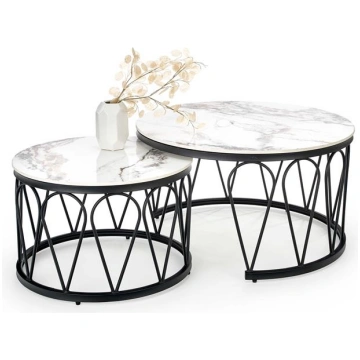 FORMOSA set of 2 coffee tables, white marble