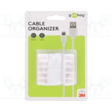 Set of clips; white; Cable P-clips; 2pcs; fivefold