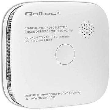 Smoke detector with battery Tuya WiFi LED QOLTEC