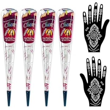 4 dabīgo hennas krāsu iepakojums pagaidu tetovējum