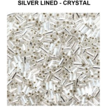 Miyuki sēklu pērlītes Bugle 3mm Silver Lined - Cry