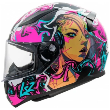 LS2 CASCO FF353 RAPID II CYBERG MATT PURPLE CYAN 0