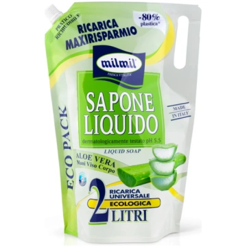 Šķidrās ziepes MIL MIL Aloe Vera (uzpilde), 2000 m