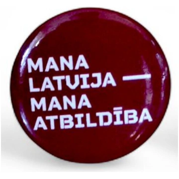 Suvenīrs-piespraude Mana Latvija Mana atbildība BS