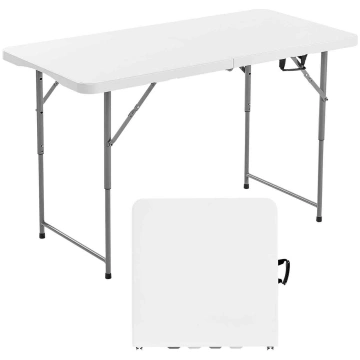VEVOR 122cm Saliekams Galda, Regulējams Augstums, 