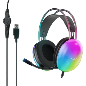 Aula S505 RGB Gaismas Spēļu Austiņas 50mm skaļruņi